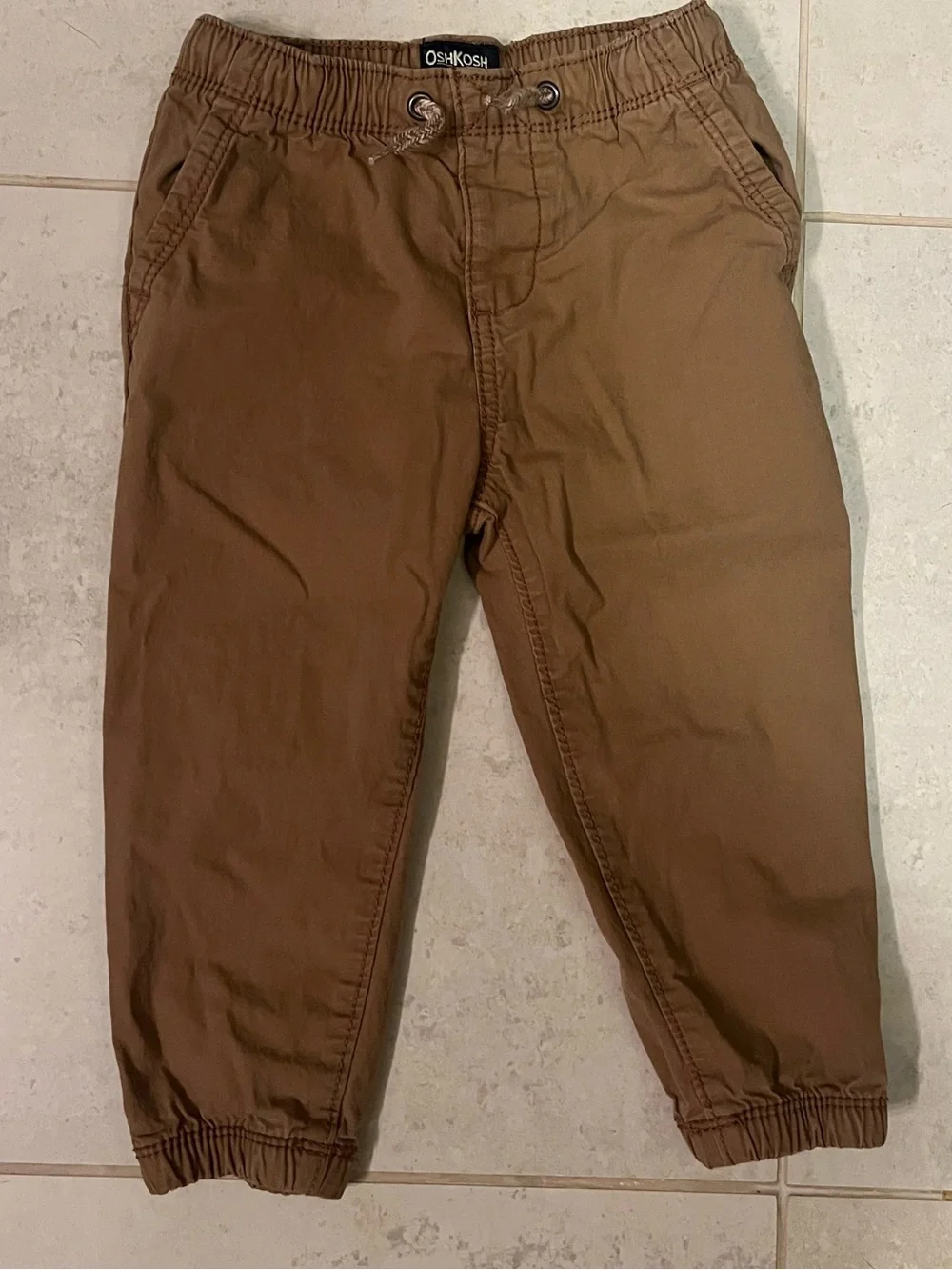 OshKosh B'gosh Tan Elastic Waist Pants 24M